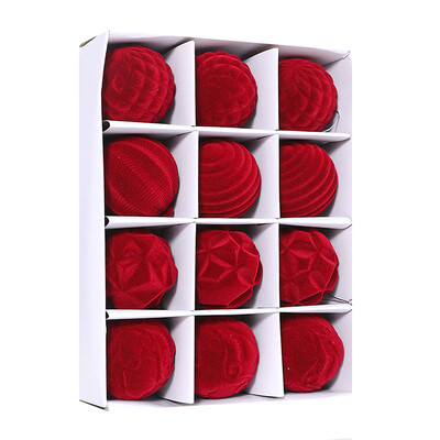 Χριστουγεννιάτικα Βελούδινα Στολίδια Μπάλας 12τμχ Κρεμαστά στολίδια Χριστουγεννιάτικου Δέντρου για τις γιορτές Διακόσμηση Χριστουγεννιάτικου Δέντρου