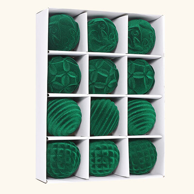 Χριστουγεννιάτικα Βελούδινα Στολίδια Μπάλας 12τμχ Κρεμαστά στολίδια Χριστουγεννιάτικου Δέντρου για τις γιορτές Διακόσμηση Χριστουγεννιάτικου Δέντρου