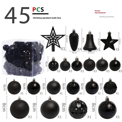 Hot 45 DB 4/6/8CM Tree Top Star karácsonyi bál karácsonyfa medál szett csomag karácsonyi díszek 2025 újévi Navidad ajándékok