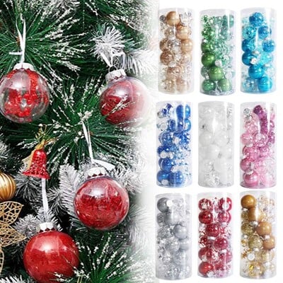 6 cm jõulupallide ornament 24 tk jõulupuu kaunistus plastikust pallid jõulude jõulukaunistused koju Navidad