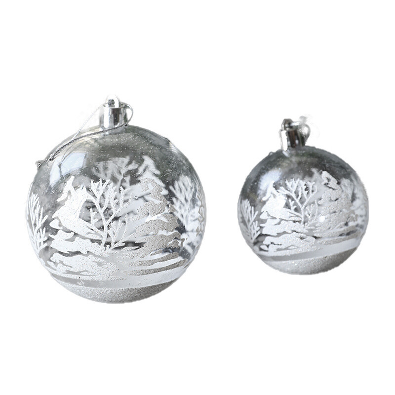 6 τμχ Διάφανη λευκή χιονόμπαλα Χριστουγεννιάτικες μπάλες Κρεμαστό χριστουγεννιάτικο δέντρο Διακόσμηση διαφανών μπιχλιμπιδιών Κρεμαστό στολίδι Διακόσμηση σπιτιού Πρωτοχρονιά