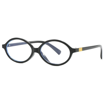 Y2K ρετρό οβάλ σκελετό Αντι-μπλε ανοιχτόχρωμα γυαλιά Γλυκά δροσερά κορίτσια Μαύρα λευκά γυαλιά ματιών Vintage απλά γυναικεία γυαλιά γυαλιά