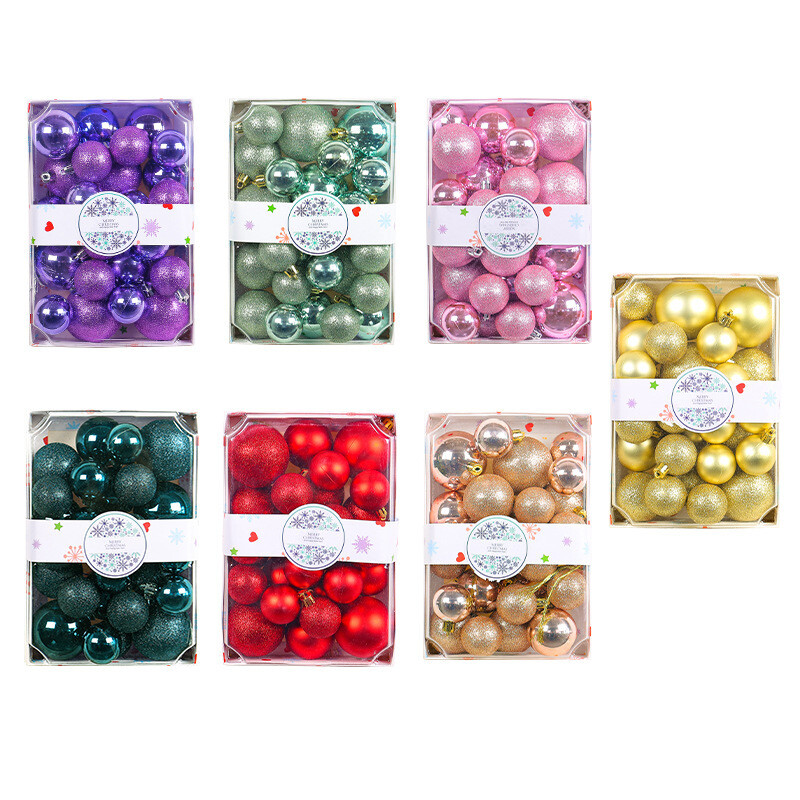26 τμχ Χριστουγεννιάτικες μπάλες ζωγραφισμένες Χριστουγεννιάτικες στολίδια με κρεμαστά σχοινιά για διακόσμηση χριστουγεννιάτικου πάρτι
