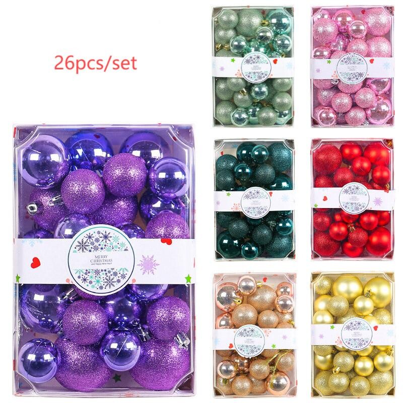 26 τμχ Χριστουγεννιάτικες μπάλες ζωγραφισμένες Χριστουγεννιάτικες στολίδια με κρεμαστά σχοινιά για διακόσμηση χριστουγεννιάτικου πάρτι