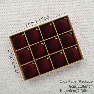 Ukrasi za božićno drvce 2,36 inča Baršunaste božićne kuglice Božićni ukrasi Kuglice za obiteljske praznike Vjenčanje Božićna zabava