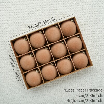 Ukrasi za božićno drvce 2,36 inča Baršunaste božićne kuglice Božićni ukrasi Kuglice za obiteljske praznike Vjenčanje Božićna zabava