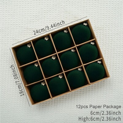 Ukrasi za božićno drvce 2,36 inča Baršunaste božićne kuglice Božićni ukrasi Kuglice za obiteljske praznike Vjenčanje Božićna zabava