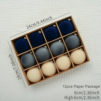 Ukrasi za božićno drvce 2,36 inča Baršunaste božićne kuglice Božićni ukrasi Kuglice za obiteljske praznike Vjenčanje Božićna zabava