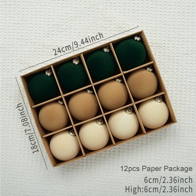 Ukrasi za božićno drvce 2,36 inča Baršunaste božićne kuglice Božićni ukrasi Kuglice za obiteljske praznike Vjenčanje Božićna zabava