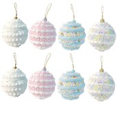 3 τμχ 8 εκατοστά Κρεμαστό με χριστουγεννιάτικες μπάλες από αφρό Πολύχρωμες χριστουγεννιάτικες μπάλες κρεμαστά μακαρόν κομψές επαναχρησιμοποιούμενες