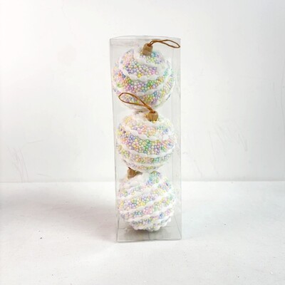 3 τμχ 8 εκατοστά Κρεμαστό με χριστουγεννιάτικες μπάλες από αφρό Πολύχρωμες χριστουγεννιάτικες μπάλες κρεμαστά μακαρόν κομψές επαναχρησιμοποιούμενες