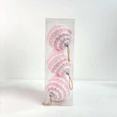 3 τμχ 8 εκατοστά Κρεμαστό με χριστουγεννιάτικες μπάλες από αφρό Πολύχρωμες χριστουγεννιάτικες μπάλες κρεμαστά μακαρόν κομψές επαναχρησιμοποιούμενες