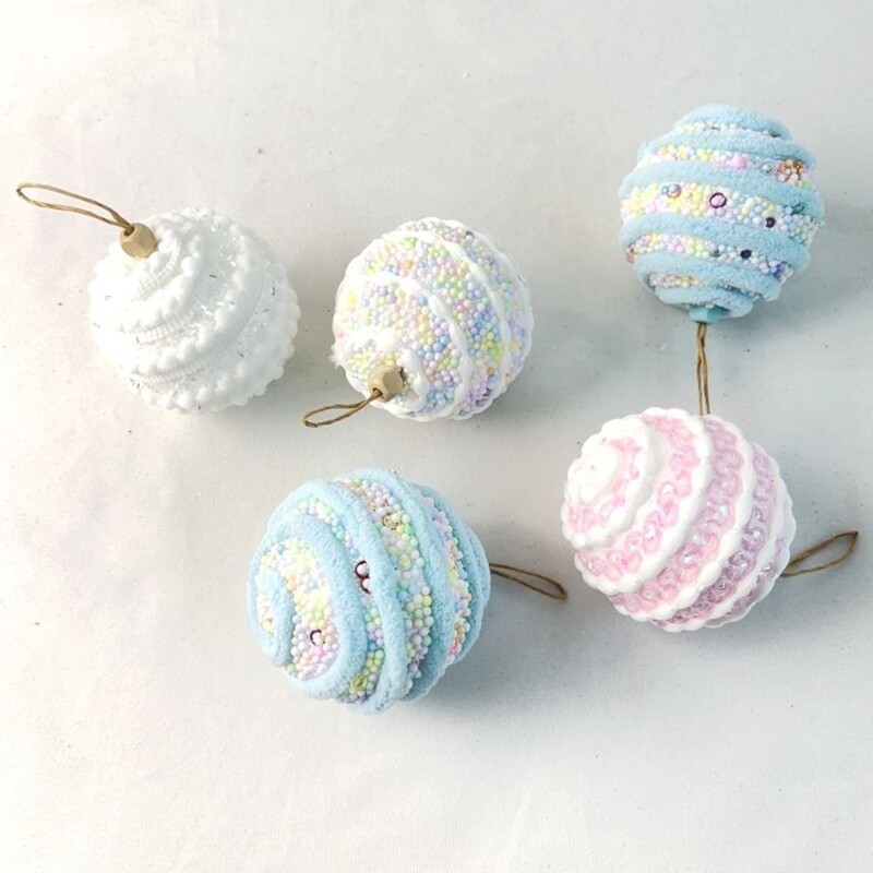 3 τμχ 8 εκατοστά Κρεμαστό με χριστουγεννιάτικες μπάλες από αφρό Πολύχρωμες χριστουγεννιάτικες μπάλες κρεμαστά μακαρόν κομψές επαναχρησιμοποιούμενες