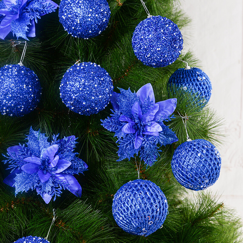 12τμχ 8cm Μπάλες Χριστουγεννιάτικου Δέντρου Στολίδια Glitter Χρυσό Λευκό Μπιχλιμπίδι Μενταγιόν Χριστουγεννιάτικο Δέντρο Κρεμαστό Διακόσμηση για το Σπίτι Noel Πρωτοχρονιά