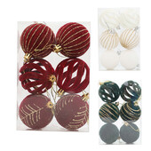 6 τεμ. Χριστουγεννιάτικα στολίδια 6cm Κόκκινα μπιχλιμπίδια Κρεμαστά στολίδια Χριστουγεννιάτικου Δέντρου Για Δώρο Πρωτοχρονιάς Navidad Noel 2025