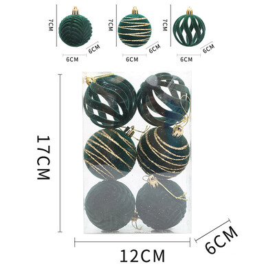 6 τεμ. Χριστουγεννιάτικα στολίδια 6cm Κόκκινα μπιχλιμπίδια Κρεμαστά στολίδια Χριστουγεννιάτικου Δέντρου Για Δώρο Πρωτοχρονιάς Navidad Noel 2025