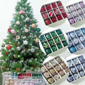 1 DB FORRÓ KIÁRUSÍTÁS Karácsonyi báldíszek 2025 újévi Fényes és csillogó karácsonyfára akasztó labdák otthoni bulira