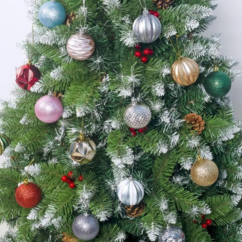 1 DB FORRÓ KIÁRUSÍTÁS Karácsonyi báldíszek 2025 újévi Fényes és csillogó karácsonyfára akasztó labdák otthoni bulira