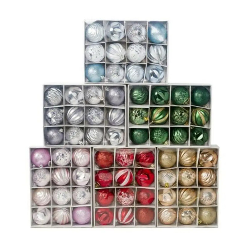 1 DB FORRÓ KIÁRUSÍTÁS Karácsonyi báldíszek 2025 újévi Fényes és csillogó karácsonyfára akasztó labdák otthoni bulira
