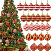 6vnt./dėžutė 6cm Blizgantys kalėdinio rutulio papuošalai Kalėdų eglutėje kabantis pakabukas Kalėdų puošmena namams 2025 Naujųjų metų dovana Navidad