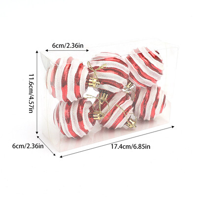 6vnt./dėžutė 6cm Blizgantys kalėdinio rutulio papuošalai Kalėdų eglutėje kabantis pakabukas Kalėdų puošmena namams 2025 Naujųjų metų dovana Navidad