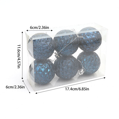 6vnt./dėžutė 6cm Blizgantys kalėdinio rutulio papuošalai Kalėdų eglutėje kabantis pakabukas Kalėdų puošmena namams 2025 Naujųjų metų dovana Navidad