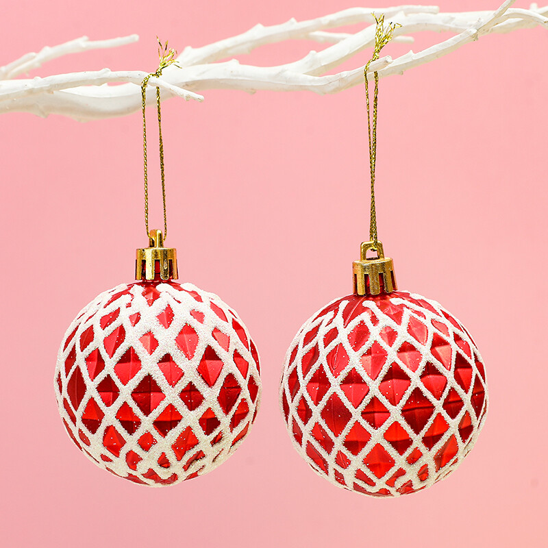 6vnt./dėžutė 6cm Blizgantys kalėdinio rutulio papuošalai Kalėdų eglutėje kabantis pakabukas Kalėdų puošmena namams 2025 Naujųjų metų dovana Navidad