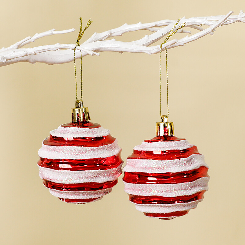 6vnt./dėžutė 6cm Blizgantys kalėdinio rutulio papuošalai Kalėdų eglutėje kabantis pakabukas Kalėdų puošmena namams 2025 Naujųjų metų dovana Navidad