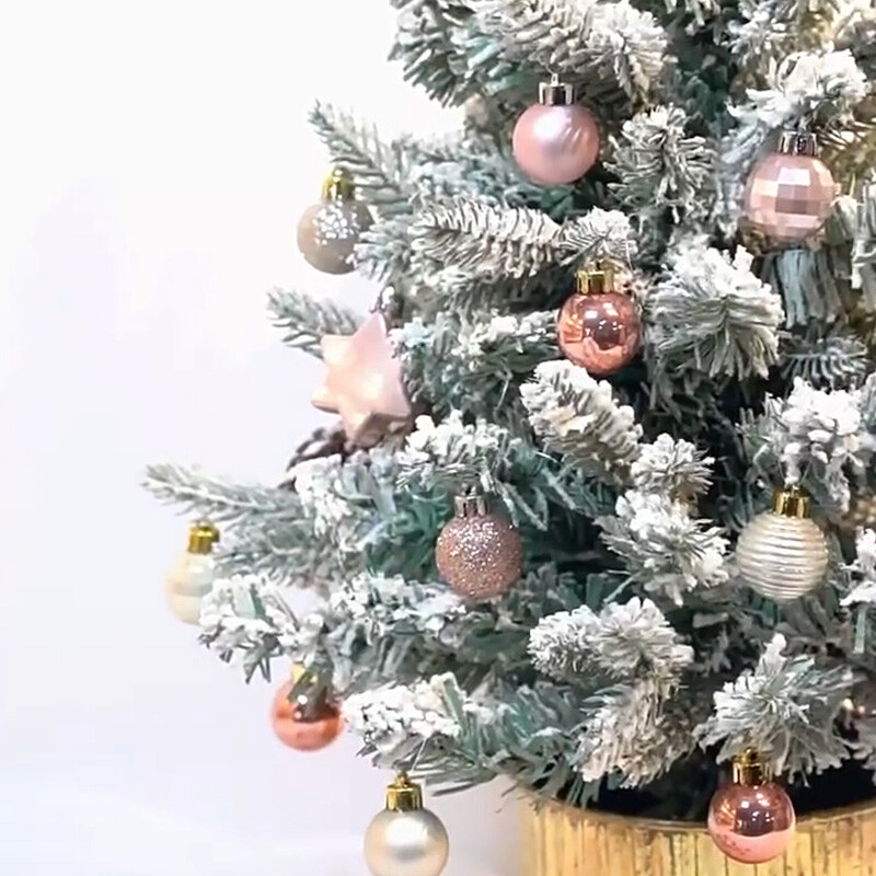 33 de bucăți ornamente de mingi de Crăciun Mini sclipici de 3 cm Decorație agățată pentru brad de Crăciun pentru casă Navidad Noel 2025 Petrecere de Crăciun de Anul Nou