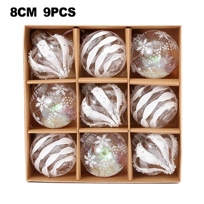 Χριστουγεννιάτικα στολίδια 8 εκατοστών 9 τεμ. Σαμπάνια Χρυσό Κόκκινο Glitter Χειροτεχνία με μπάλες από αφρό για Χριστουγεννιάτικα Κρεμαστά Δώρα Δώρα Navidad