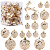 Χριστουγεννιάτικες μπάλες στολίδια Σετ 40 τμχ Αθραυστη Διακόσμηση Χριστουγεννιάτικου Δέντρου Σαμπάνια Χρυσή Αλυκή Κρεμαστή Μπάλα για Χριστουγεννιάτικο Γάμο