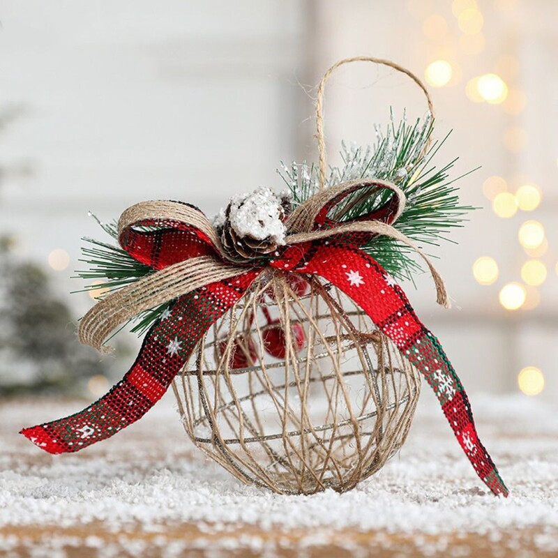 Προμήθειες DIY Σιδερένια Χριστουγεννιάτικη Μπάλα 8cm Δημιουργικό κρεμαστό χριστουγεννιάτικο δέντρο Λεπτό αδιάβροχο κοίλο στολίδι για το σπίτι