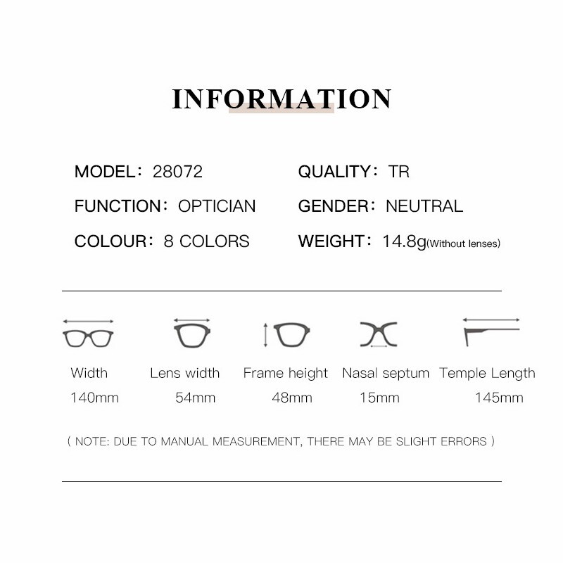 2024 TR Anti-Blue Light Moteriški kačių akių akinių rėmeliai Gamintojas Dizaineris Optiniai Retro Ins Akinių rėmeliai Skaidrūs akiniai