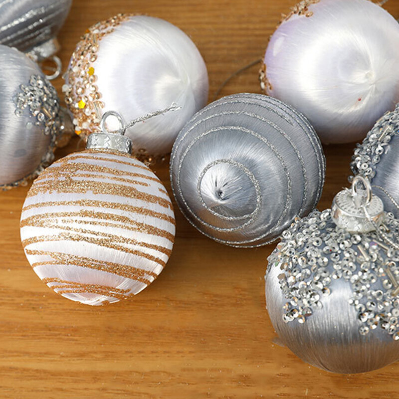Χριστουγεννιάτικες μπάλες 6/8 εκ. Χριστουγεννιάτικες μπάλες Μεταξωτές παγιέτες στολίδια Χριστουγεννιάτικο κρεμαστό δέντρο 2024 Χριστουγεννιάτικη διακόσμηση Noel Navidad