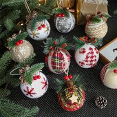 3 vnt Kalėdų rutulio papuošalų rinkinys Nedūžtantis kabančių kamuoliukų papuošimų niekučiai su pušies spyglių raudonomis uogomis namams