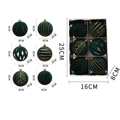 6 τεμ. Χριστουγεννιάτικα στολίδια με μπάλες 8 εκ. Σωρευμένα κόκκινα λευκά μπιχλιμπίδια Χριστουγεννιάτικο δέντρο κρεμαστά διακοσμητικά για το Navidad Noel 2025 Πρωτοχρονιά