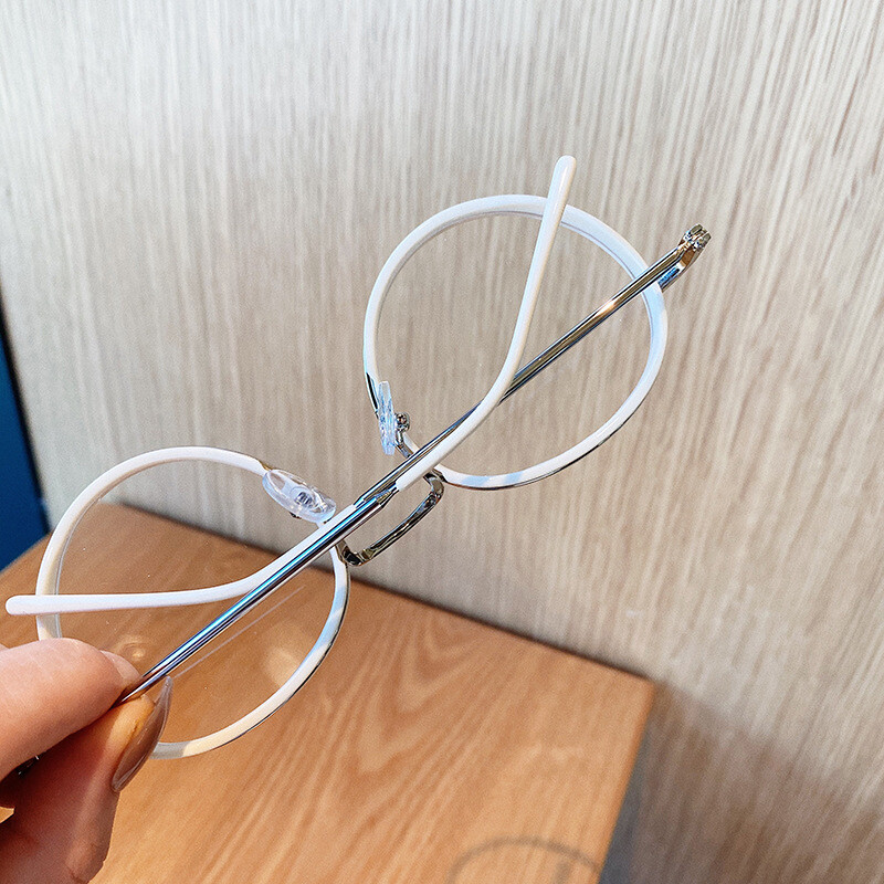 Senoviniai klasikiniai anti-mėlyni šviesūs akiniai ovalūs metaliniai rėmeliai prekės ženklo dizaineris madingi apvalūs metaliniai optiniai rėmeliai kompiuterių akiniai