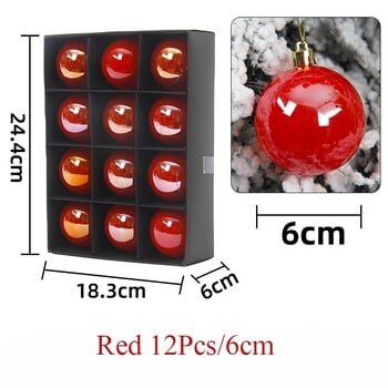 12 бр. 6 см перлени коледни топки Орнаменти Синьо червено Коледно дърво Декорация за парти Новогодишна коледна сфера Висулка