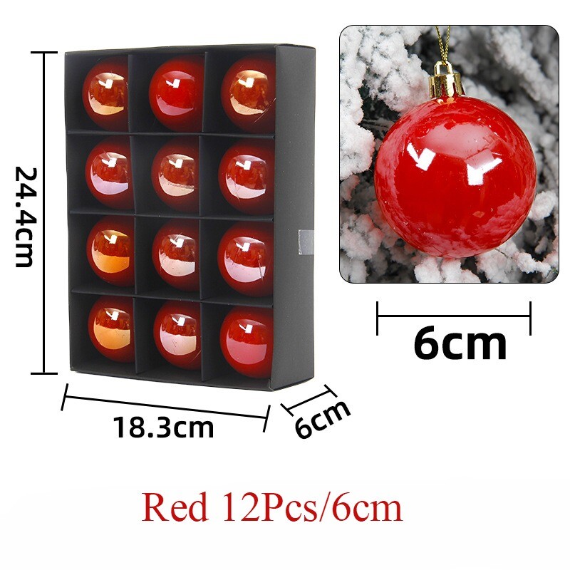 12 vnt 6 cm perlų Kalėdų rutulio papuošalai Mėlyna Raudona Kalėdų eglutės Vakarėlio puošmena Naujųjų metų Kalėdų sferos pakabukas