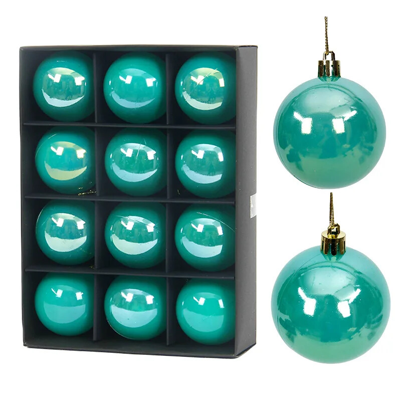 12 vnt 6 cm perlų Kalėdų rutulio papuošalai Mėlyna Raudona Kalėdų eglutės Vakarėlio puošmena Naujųjų metų Kalėdų sferos pakabukas