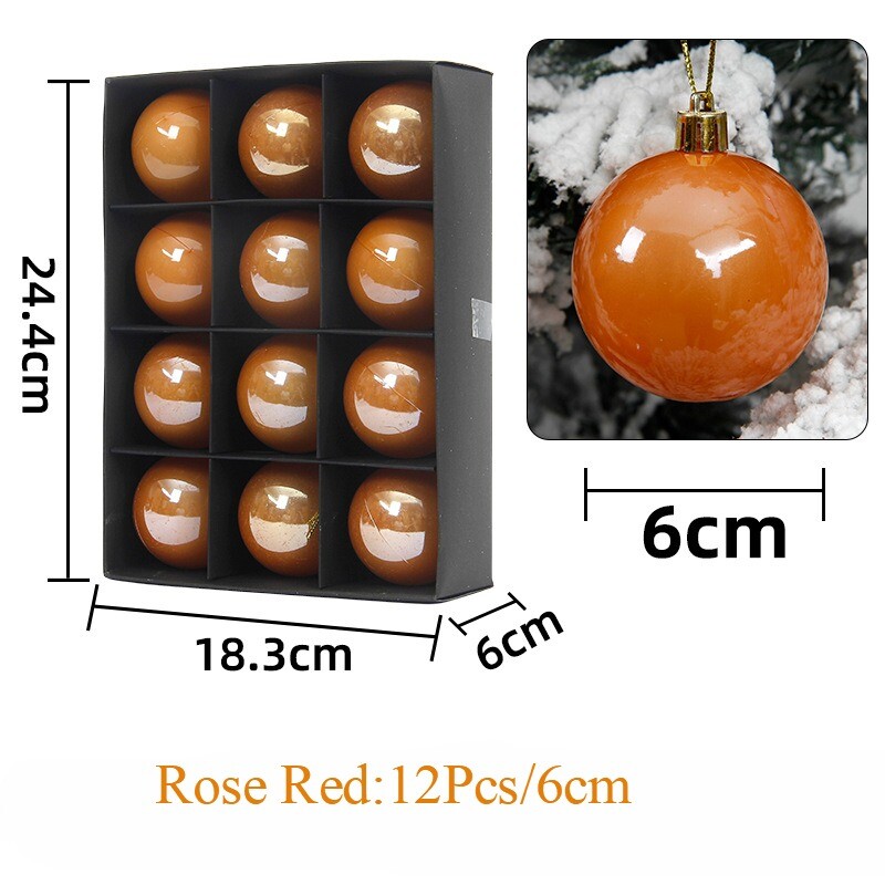 12 vnt 6 cm perlų Kalėdų rutulio papuošalai Mėlyna Raudona Kalėdų eglutės Vakarėlio puošmena Naujųjų metų Kalėdų sferos pakabukas
