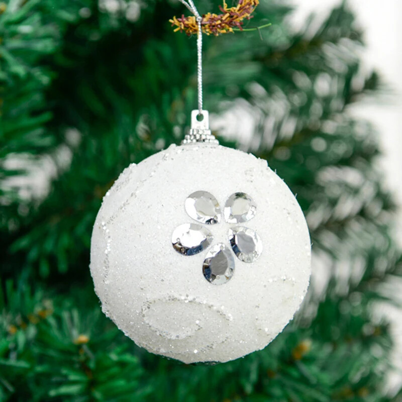 Ornamente de bile de Crăciun de 8 cm Ornamente de mingi cu strass cu sclipici Decorații agățate Sleuri rezistente la spargere pentru petrecere