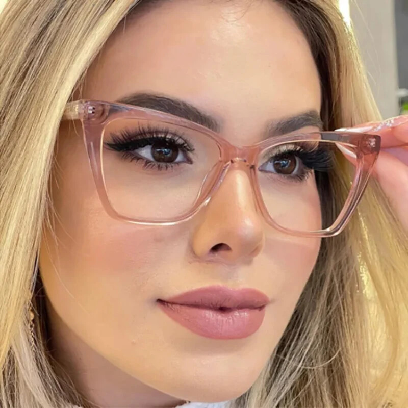 Γυναικεία γυαλιά TR90 Cat Eye Σκελετός Fashion Clear Anti-Blue Light Γυαλιά ρετρό άνοιξη ανδρικών μεντεσέδων πλαστικό Titanium Optical