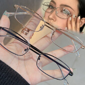 Harajuku Μεταλλικό τετράγωνο σκελετό γυαλιά Y2K Γυναικεία ρετρό μικρά γυαλιά για κορίτσια Ιαπωνικά γυαλιά Γυαλιά Διακοσμητικά Αντι-μπλε γυαλιά