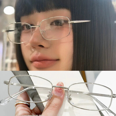Harajuku Μεταλλικό τετράγωνο σκελετό γυαλιά Y2K Γυναικεία ρετρό μικρά γυαλιά για κορίτσια Ιαπωνικά γυαλιά Γυαλιά Διακοσμητικά Αντι-μπλε γυαλιά
