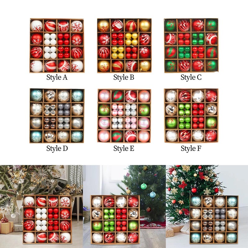 40 vienetų Kalėdų rutulio papuošalų rinkinys Dekoratyviniai Kalėdų dekoro pakabukų lašeliai vestuvių Naujųjų metų šventės šventei patalpose