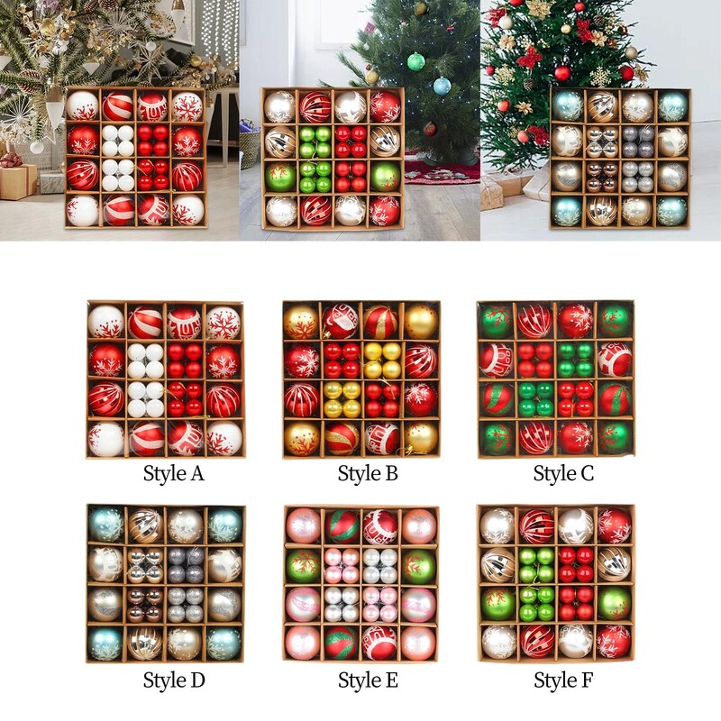 40 vienetų Kalėdų rutulio papuošalų rinkinys Dekoratyviniai Kalėdų dekoro pakabukų lašeliai vestuvių Naujųjų metų šventės šventei patalpose