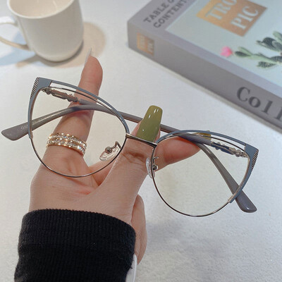 Σχέδιο πολυτελείας Lady Cat Eye Γυαλιά Σκελετός Anti Blue Light Φωτοχρωμικά γυαλιά Γυαλιά υπολογιστή Gafas Mujer Anti Luz Azul