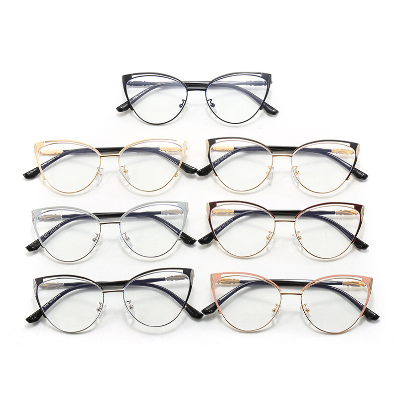 Σχέδιο πολυτελείας Lady Cat Eye Γυαλιά Σκελετός Anti Blue Light Φωτοχρωμικά γυαλιά Γυαλιά υπολογιστή Gafas Mujer Anti Luz Azul