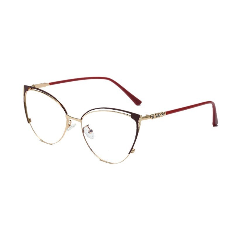 Σχέδιο πολυτελείας Lady Cat Eye Γυαλιά Σκελετός Anti Blue Light Φωτοχρωμικά γυαλιά Γυαλιά υπολογιστή Gafas Mujer Anti Luz Azul